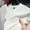 Men's Short Sleeve Mesh Bamboo Ice Silk T-shirt Casual Versatile
