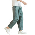 New Cotton Linen Mens Pants Casual Solid Color Breathable Streetwear