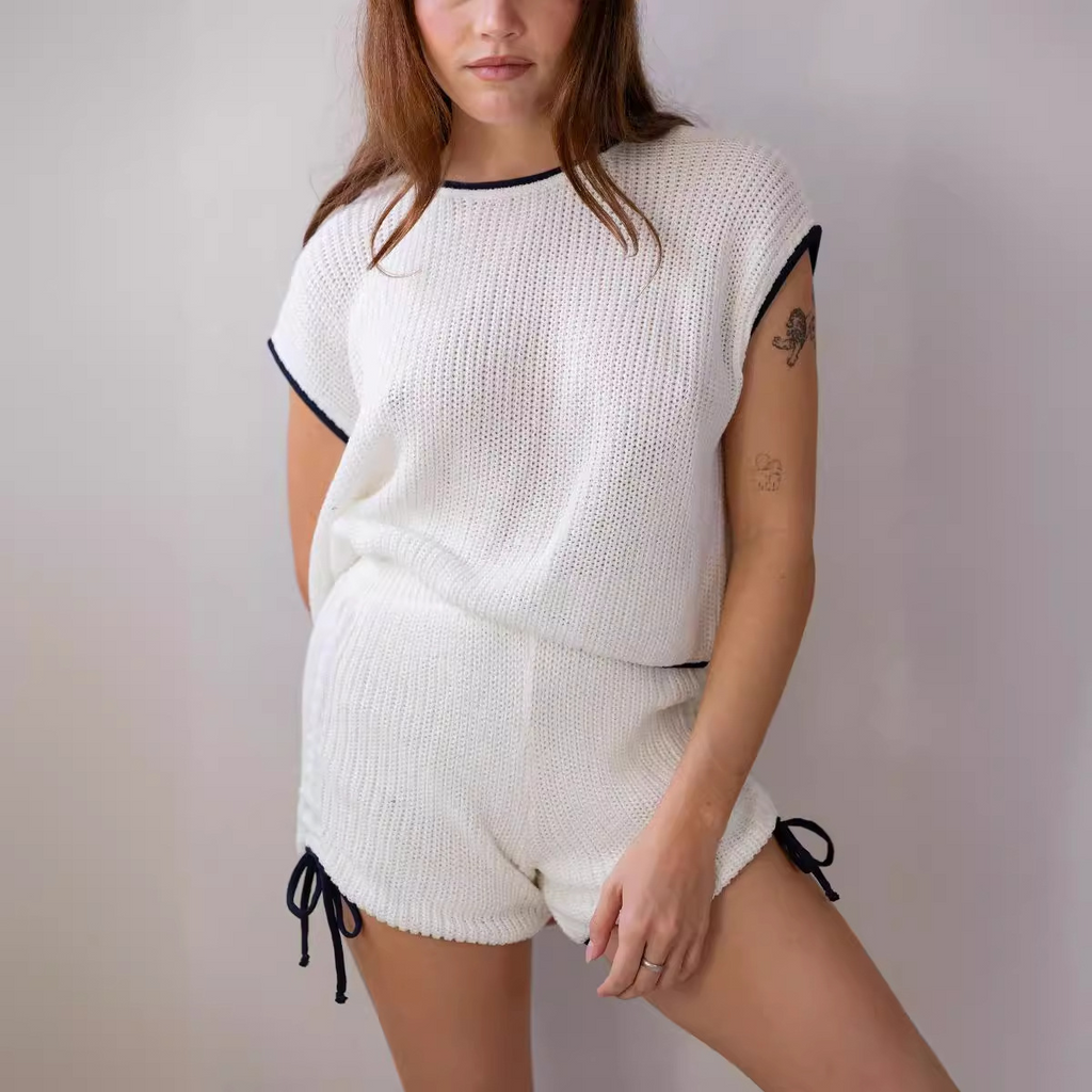 Elegant Women’s Summer Knit Two-Piece Set