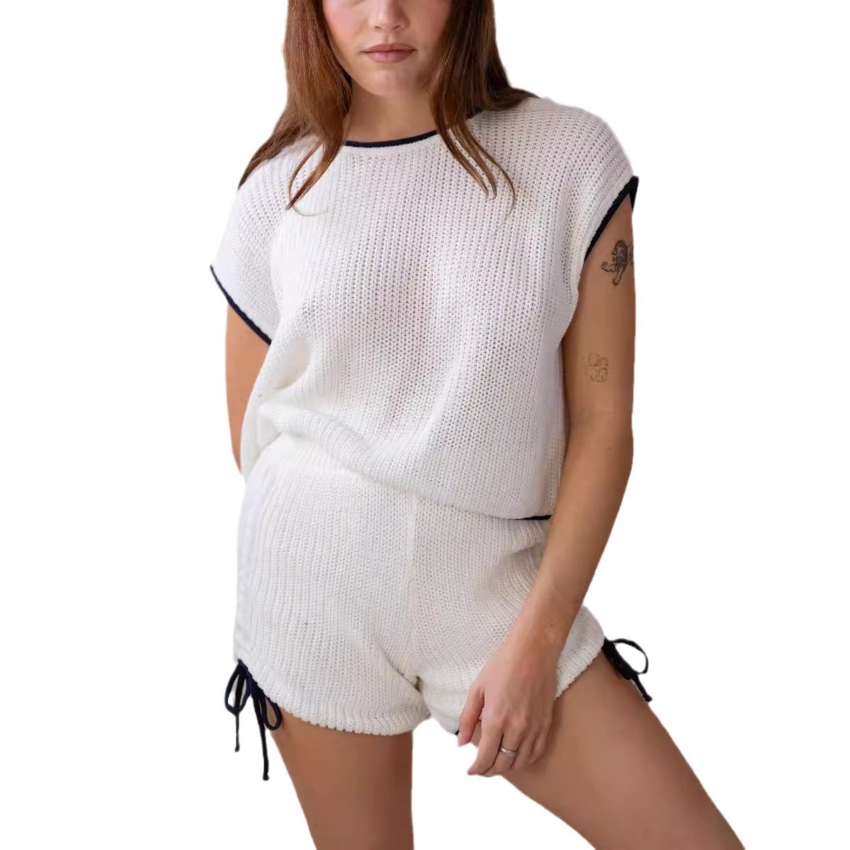 Elegant Women’s Summer Knit Two-Piece Set