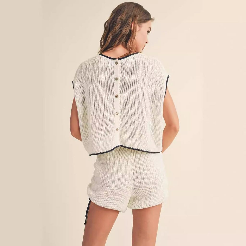 Elegant Women’s Summer Knit Two-Piece Set