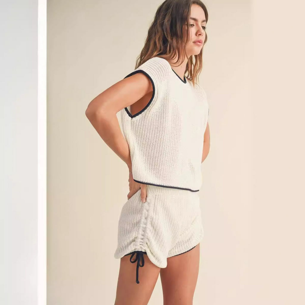 Elegant Women’s Summer Knit Two-Piece Set