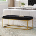 Velvet Bench Ottoman Metal Frame